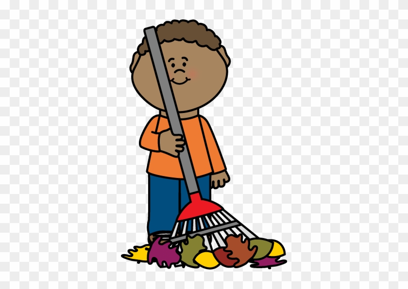 Boy Raking Autumn Leaves Clip Art - Rake The Leaves Clip Art - Free ...