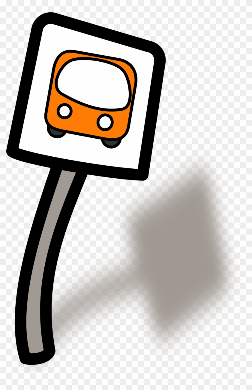 Clipart Of A Bus Stop Funny - Bus Stop Sign Clipart #4653