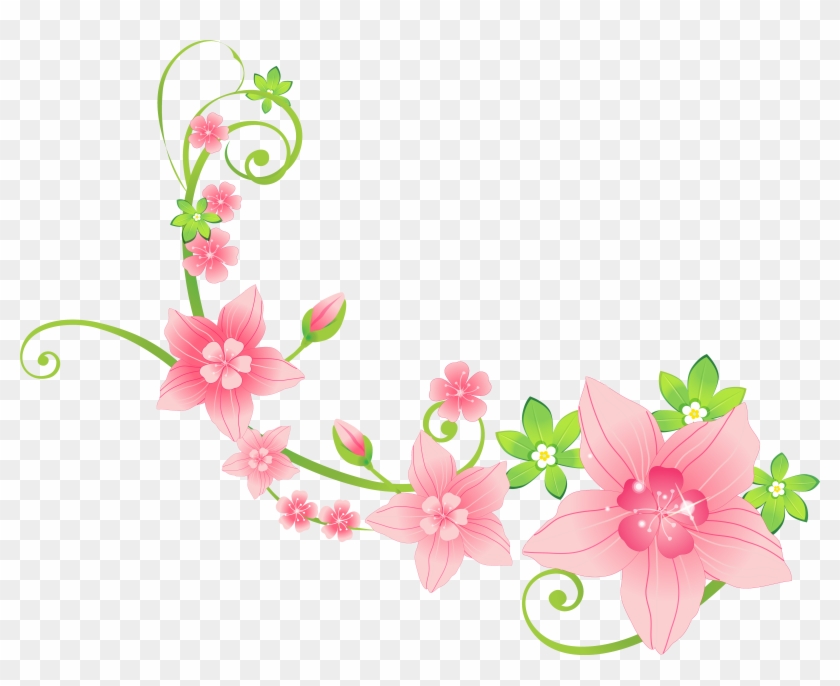 Pink Floral Decoration Png Clip-art Image - Flowers Clipart In Png #4650