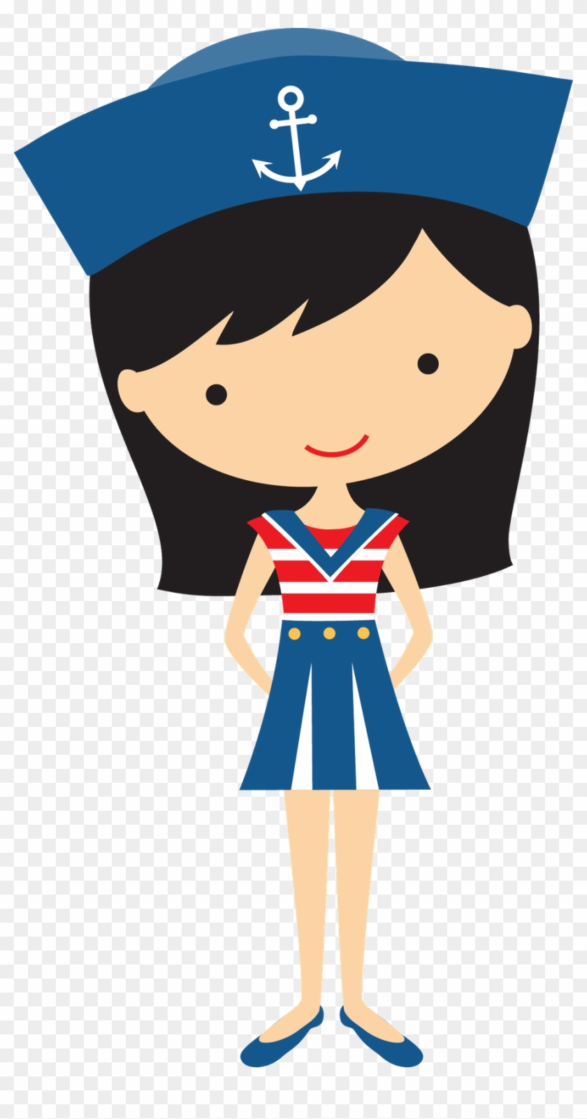 Black Haired Girl Sailor - Girl Sailor Clipart #4742