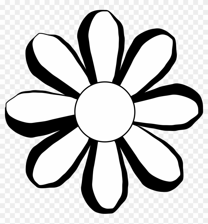 Flowers Black Flower Black White Art Coloring Book - Flower Pic Black And White #4738