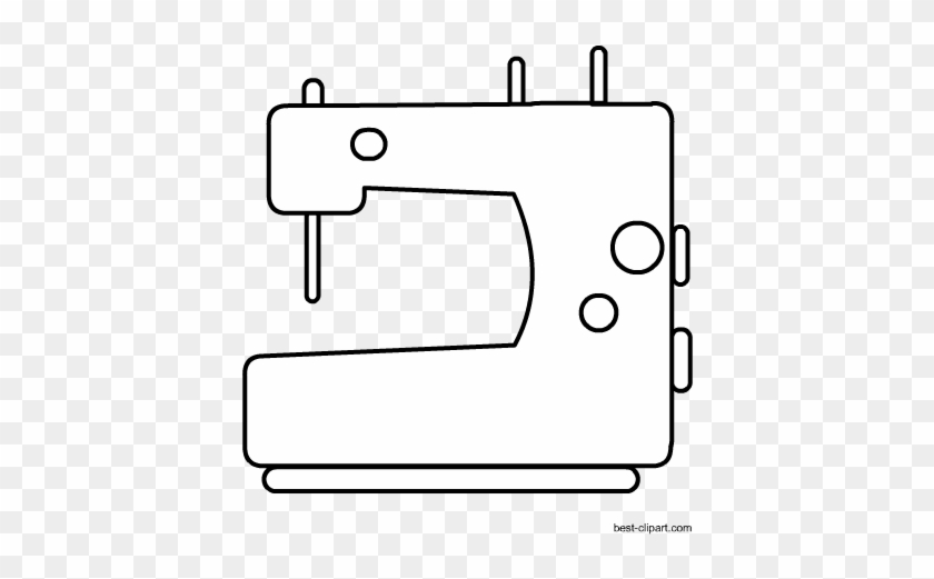 Black And White Sewing Machine Free Clip Art - Sewing Machine - ...