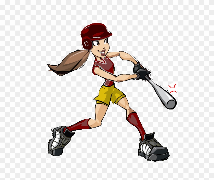 Cy Woods Athletic Booster Club - Girl Softball Player Cartoon #4914