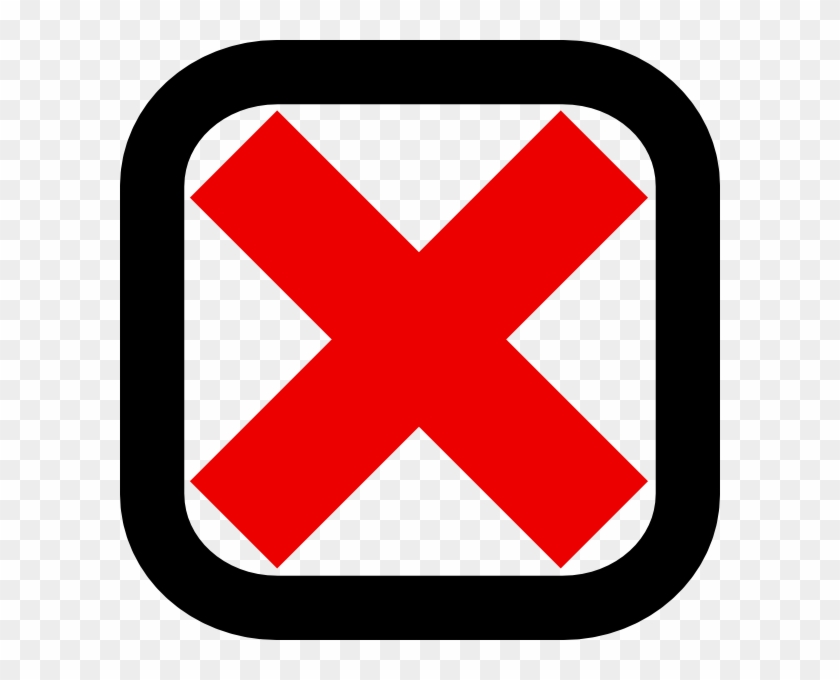 Red Cross Clipart Not - Check Box With X #4915