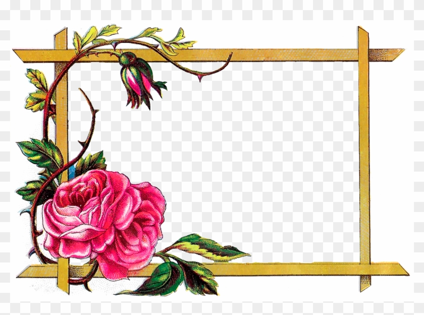 Digital Clipart Craft Rose Border Download - Border Design With Flowers #4982