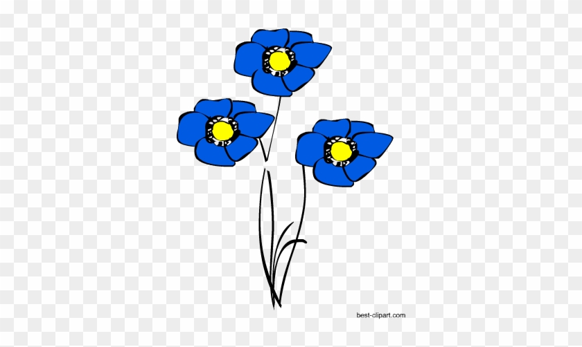 Blue Flowers, Free Spring Png Clip Art - Blue Flowers, Free Spring Png Clip Art #5034