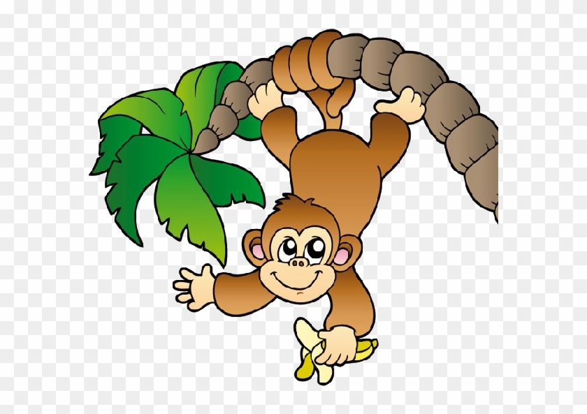 Zoo Clipart Jungle Monkey - Monkey Hanging From A Tree #5447