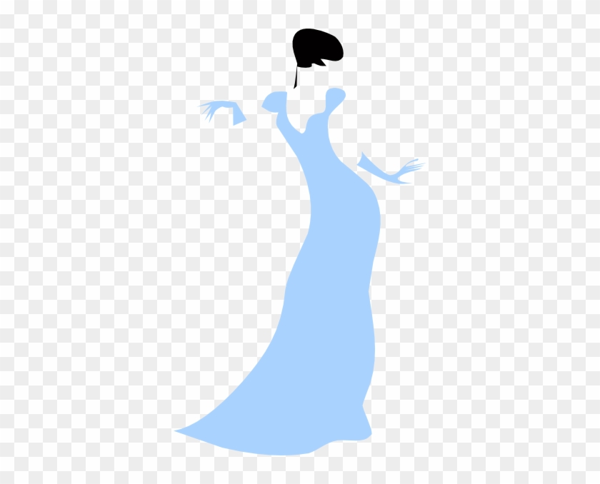 Lovely Woman In A Blue Dress Clip Art At Clker - Lady Clip Art #5571