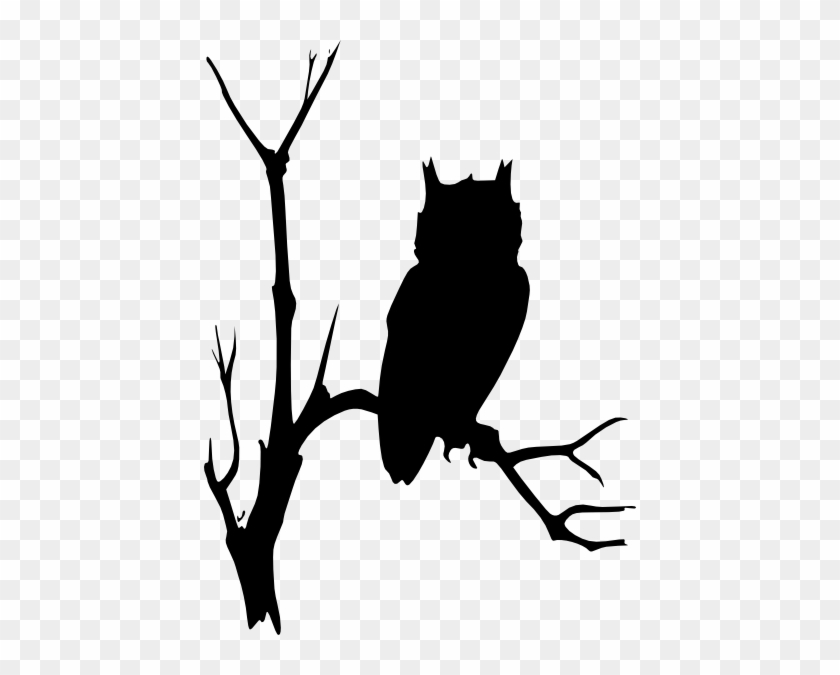 Owl In Tree Silhouette Clip Art - Owl In Tree Silhouette Clip Art #555