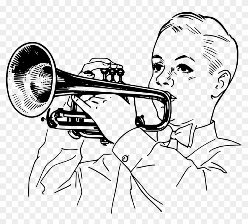 Playing Cornet - Play The Trumpet Clipart #5654