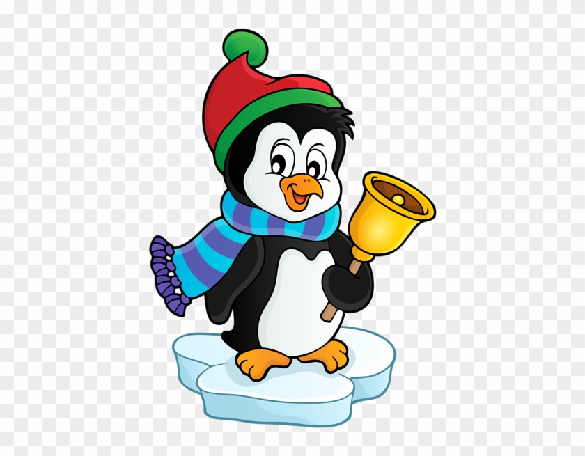 Penguin With Bell Transparent Png Clip Art Image - Christmas Penguin Transparent #5670