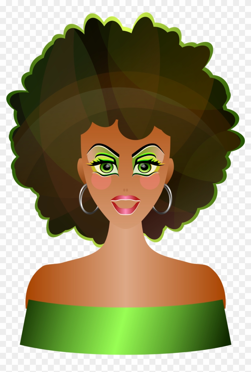 Natural - Lady With Afro Clip Art #5716