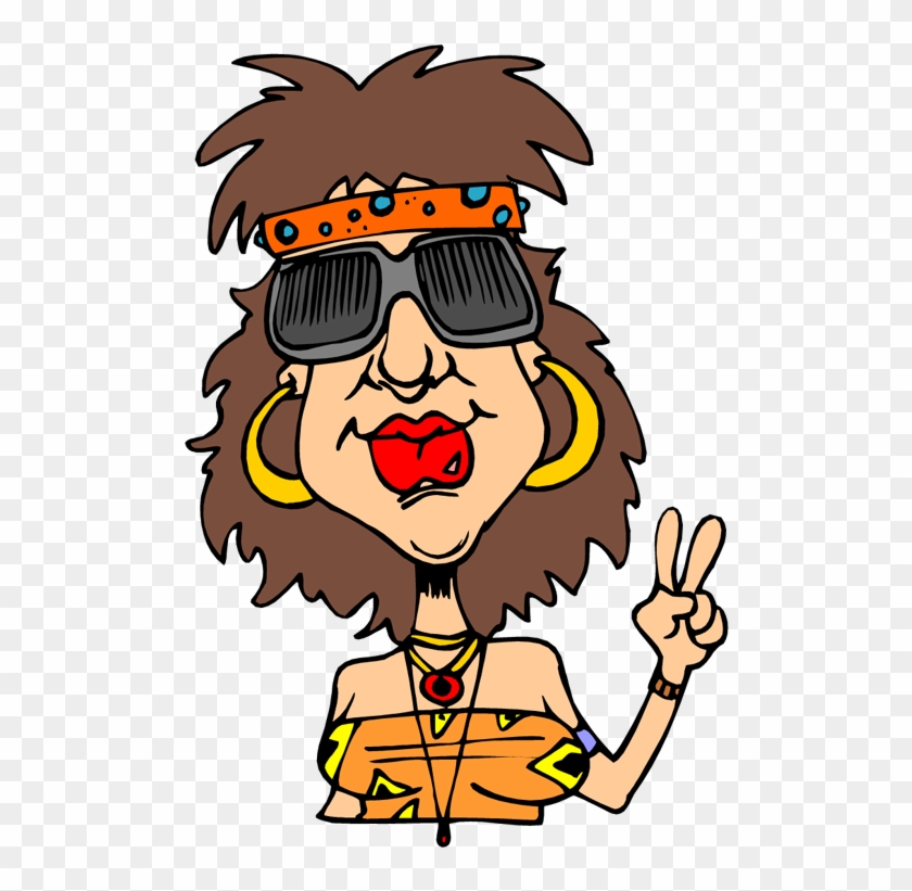 Hippie Woman Clipart - Hippie Cartoon Transparent #5730