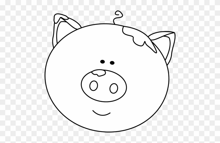 Black And White Pig Face With Mud - Pig Face Clipart Black And White #5782