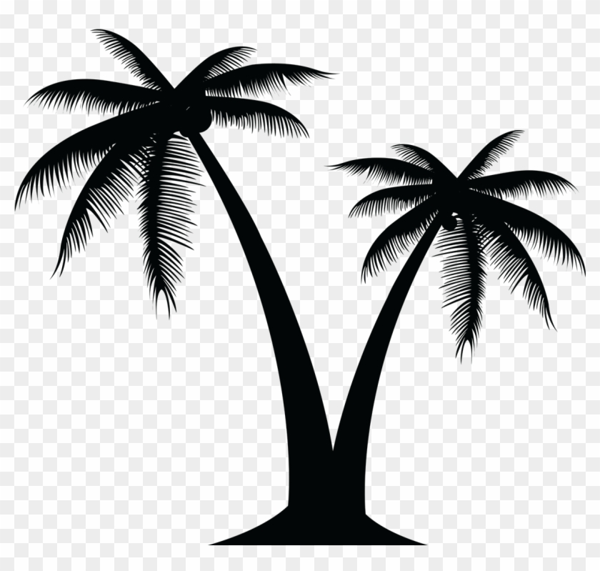 Black Palm Tree Clip Art - Black Palm Tree Clip Art #596