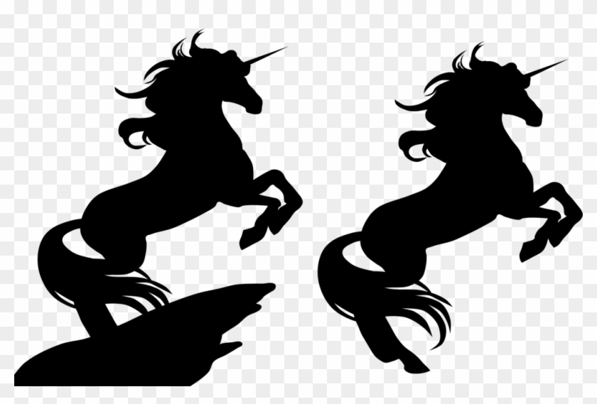 Unicorn Clip Art - Black Silhouette Unicorn Png #5937