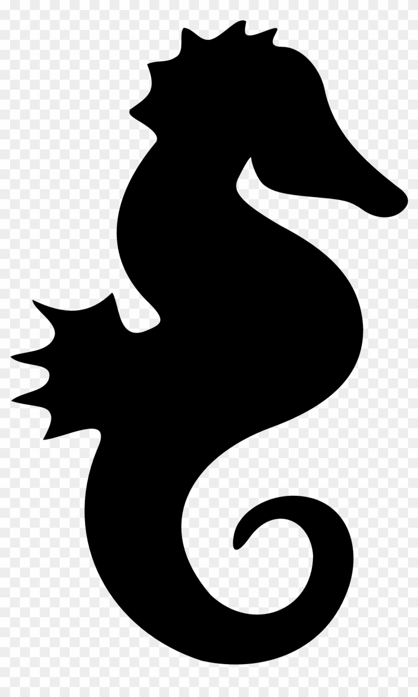 Seahorse Clipart Black And White - Seahorse Silhouette Png #5941