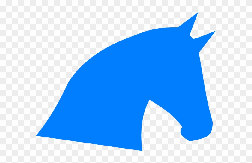 Blue Horse Head Silhouette Clip Art - Horse Head Logo Blue #5950