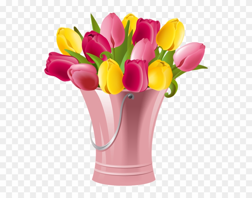 Spring Bucket With Tulips Transparent Png Clip Art - Happy Birthday To Mother In Law #5997