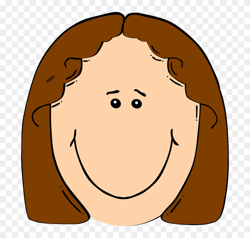 Happy - Girl - Clipart - Girl Face Cartoon #6006