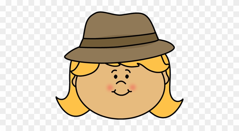 Detective Girl Face Clip Art - Girl With Hat Clip Art #6034