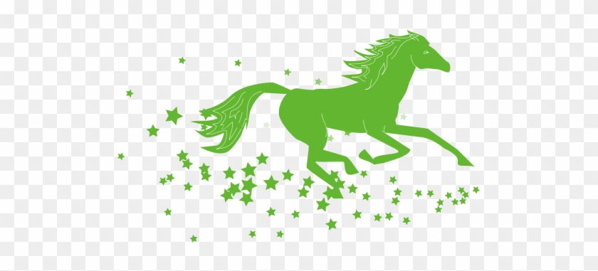 Green Horse Clipart - Blue Stars Pony Note Cards (pk Of 20) #6107