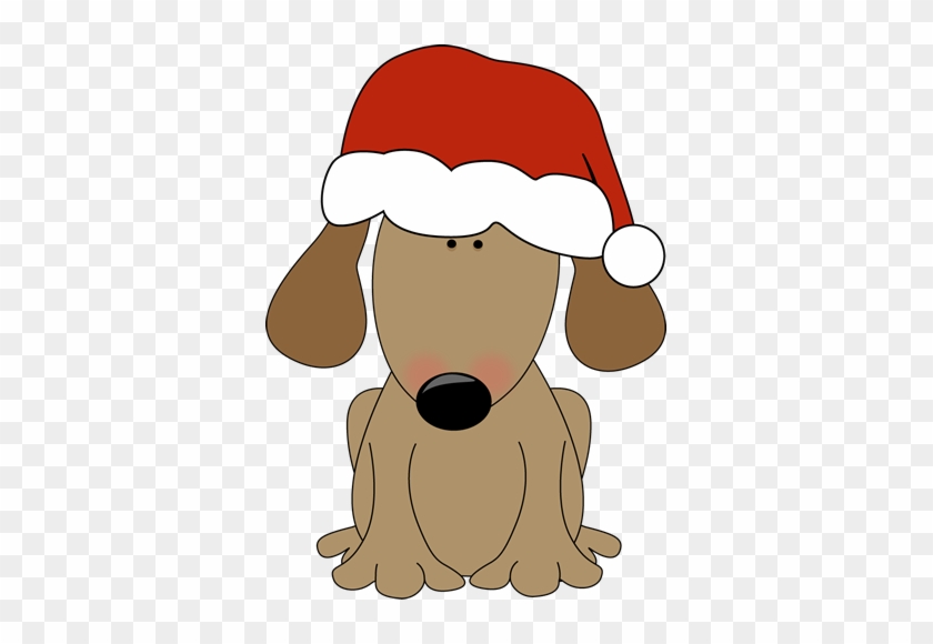 Dog Wearing A Santa Hat - Dog Santa Hat Clipart #6116