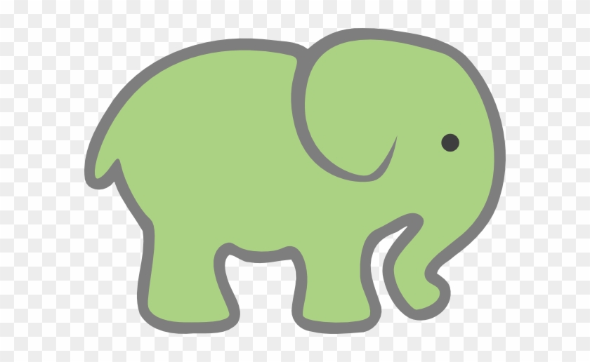 Baby Green Elephant Clip Art - Pink Elephant Cut Out #6165