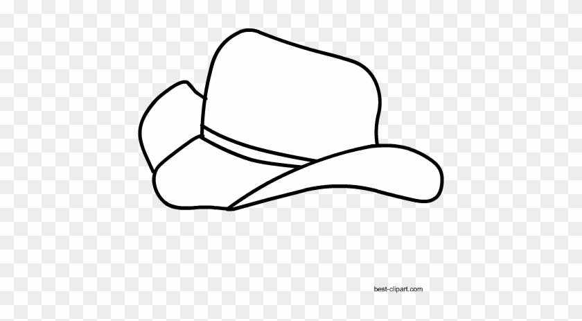 Black And White Cowboy Hat Clipart Free - Cowboy Hat #6203