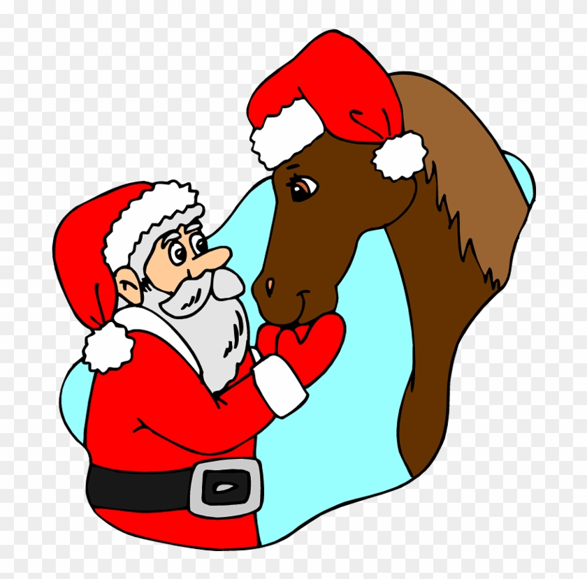 Santa Clipart Horse - Horse Christmas Clip Art #6211