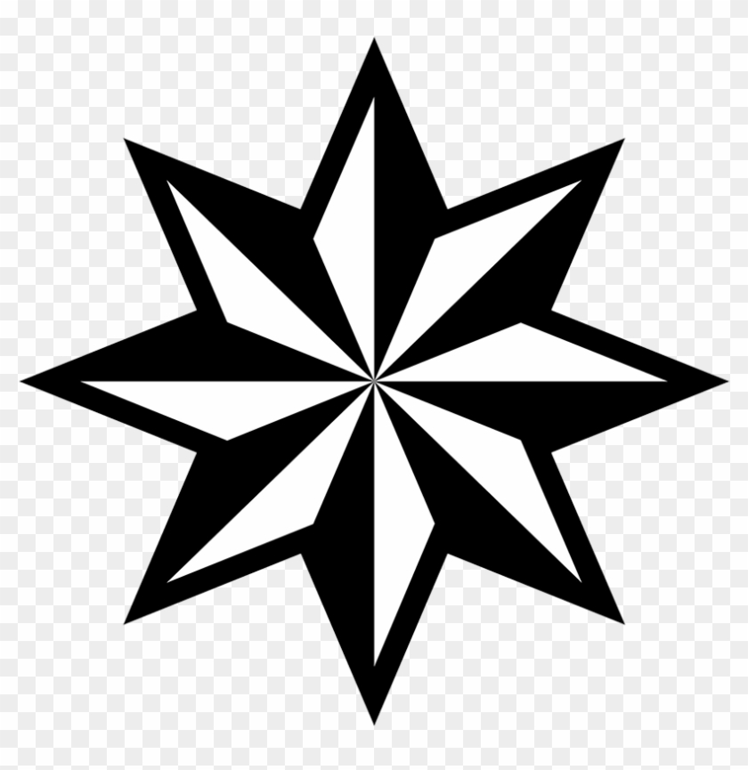 Black Star Clipart - 8 Pointed Star Vector #6395