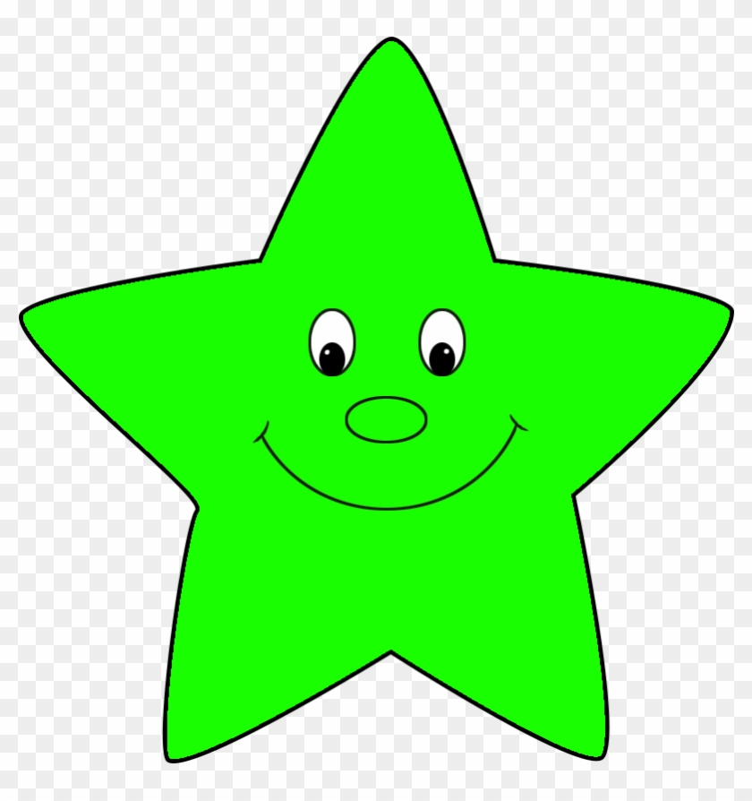 Star Clipart - Green Star Face #6425