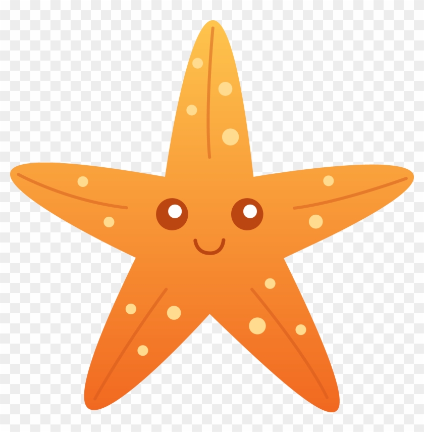 Cute Orange Starfish - Starfish Clipart #6450
