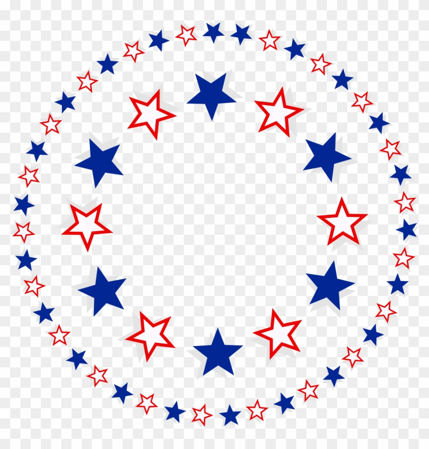 Free Patriotic Clipart Free American Art Clipartix - Star Round Border #6543