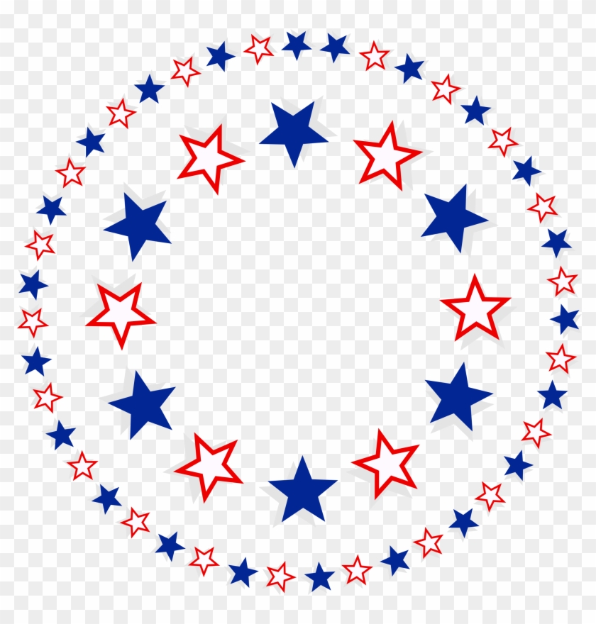 Free Patriotic Clipart Free American Art Clipartix - Star Round Border #6543