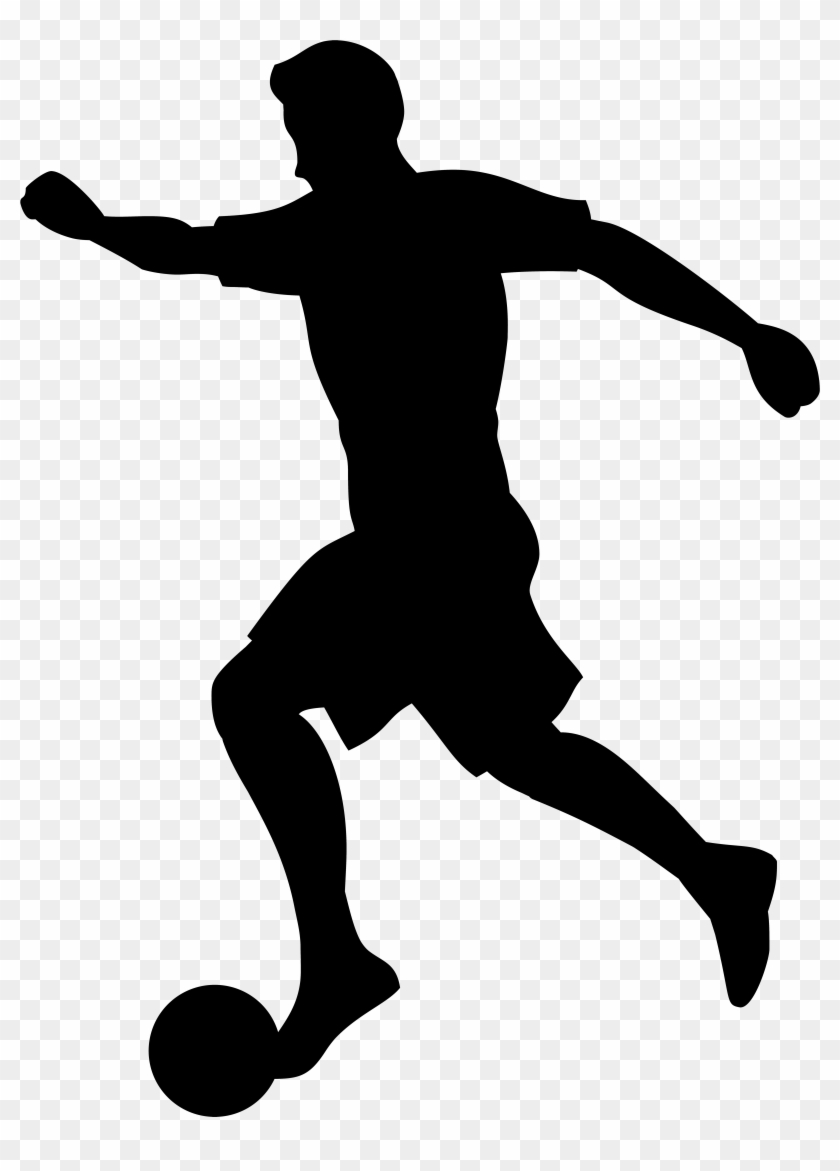 Footballer Silhouette Png Transparent Clip Art Imageu200b - Soccer Player Silhouette Png #6696