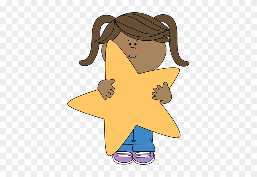 Little Girl Holding A Star - Star Student Clip Art #6741