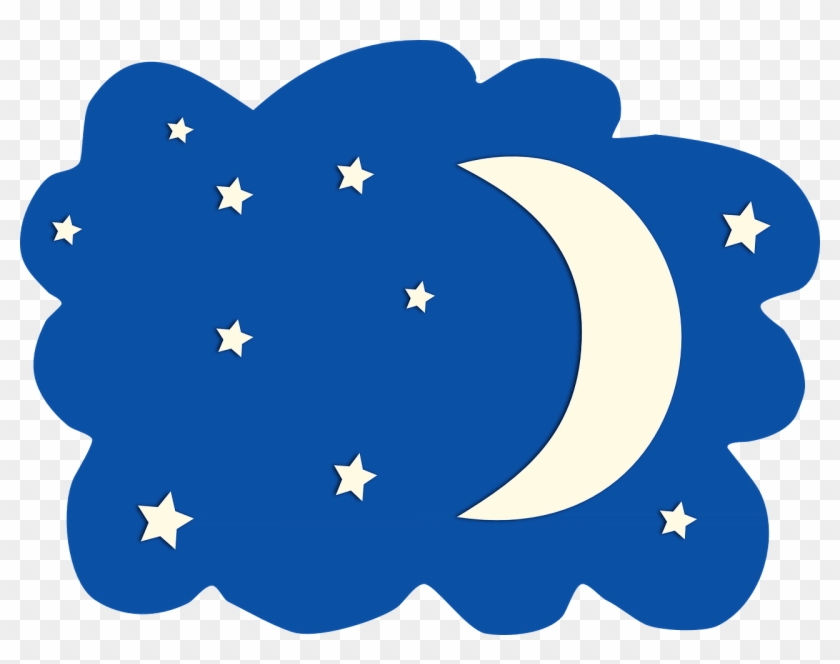 Night Star Clipart Clip Art Library Png - Moon And Stars Clipart #6842