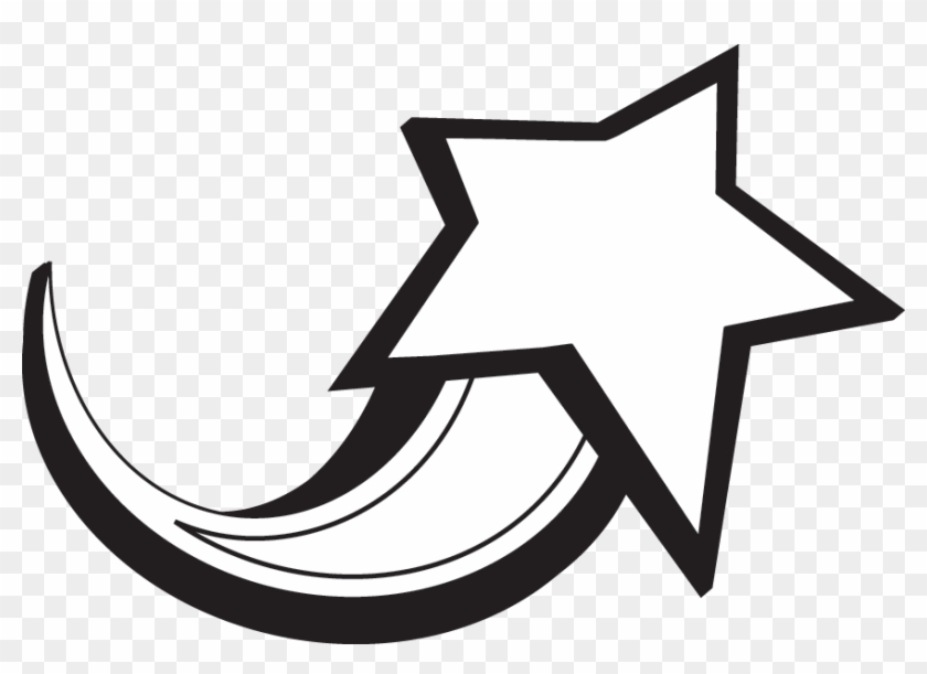 Star Black And White Black And White Star Clipart - Shooting Star Clipart Free #6904