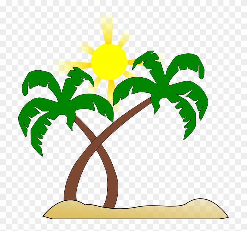 Beach Palm Tree Sun Green Brown Yellow Heat - Beach Palm Tree Sun Green Brown Yellow Heat #717