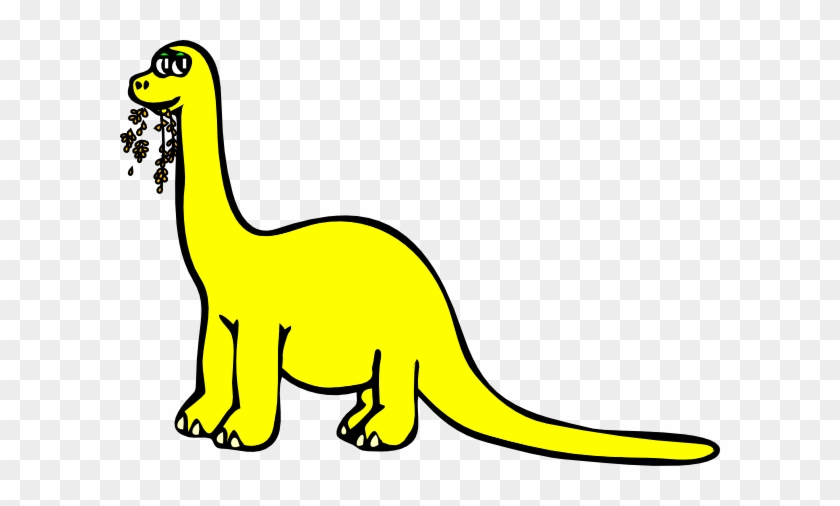 Yellow Cartoon Dinosaur Clip Art - Coloring Book #7182