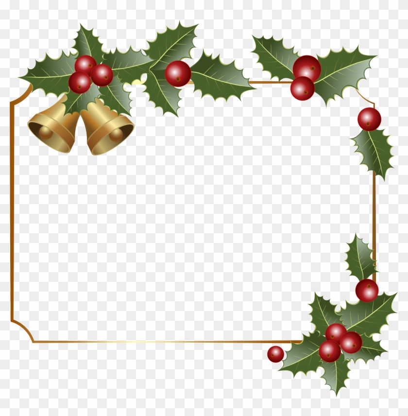 Christmas Border Decor With Bells Png Clipart Image - Christmas Border Decor With Bells Png Clipart Image #735