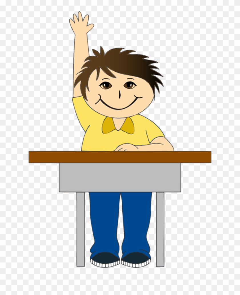 Boy At School Desk Clipart - Boy In Class Clipart #7204