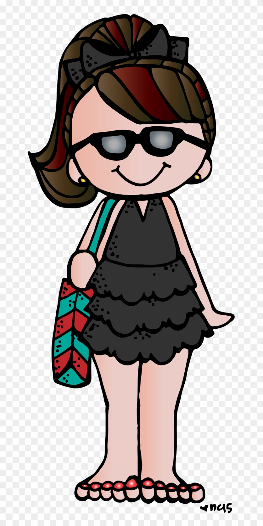 Melonheadz Illustrating It's Been Too Long Summer Clipartart - Girl With Sunglasses Clipart #7221