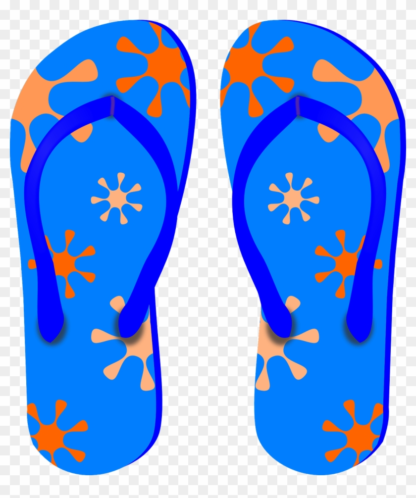 Summer Clipart Sandal - Blue Flip Flop Clip Art #7223