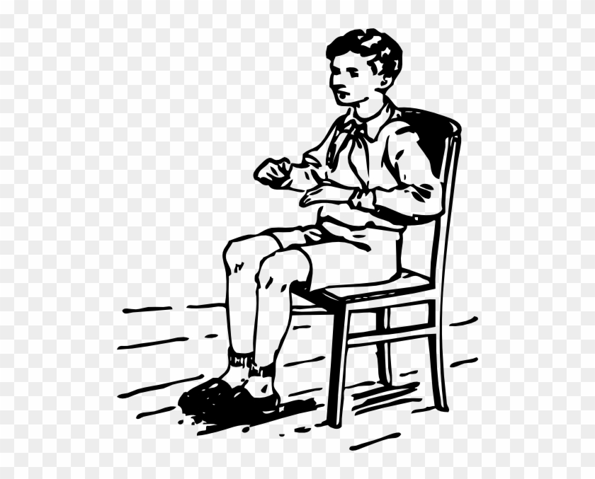 Boy Sitting In Chair Clip Art - Sitting Clip Art Black And White #7232