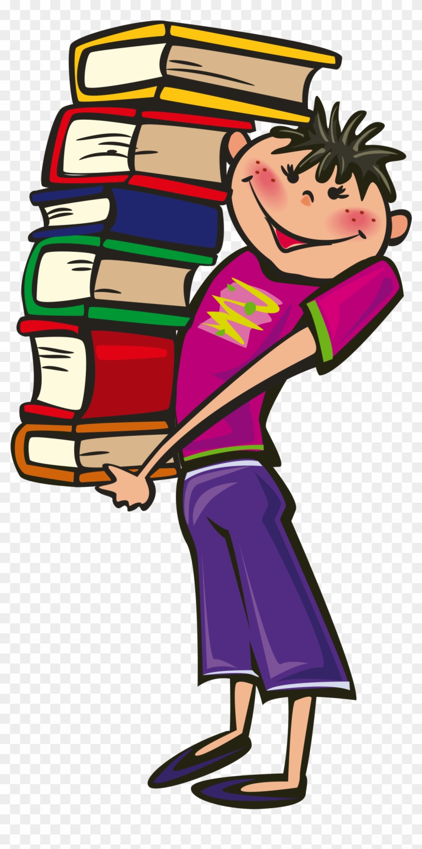 Big Image - Student Carrying Books Clipart #7236