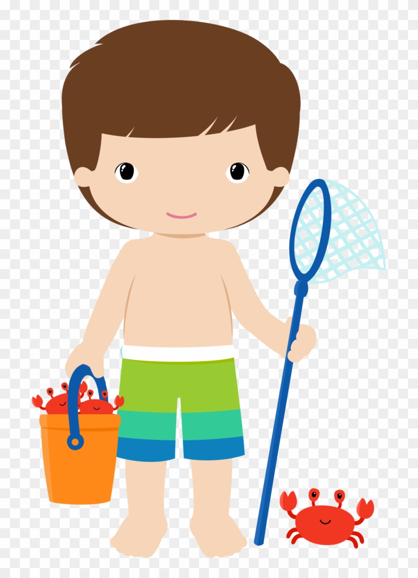 Boys Pool Party Clipart Vector PNG