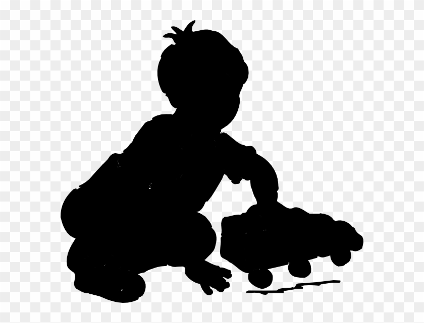 Boy Playing Silhouette Clip Art - Child Playing Silhouette #7261