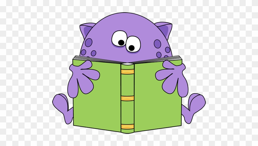 Free Reading Clipart - Monster Reading A Book #7272